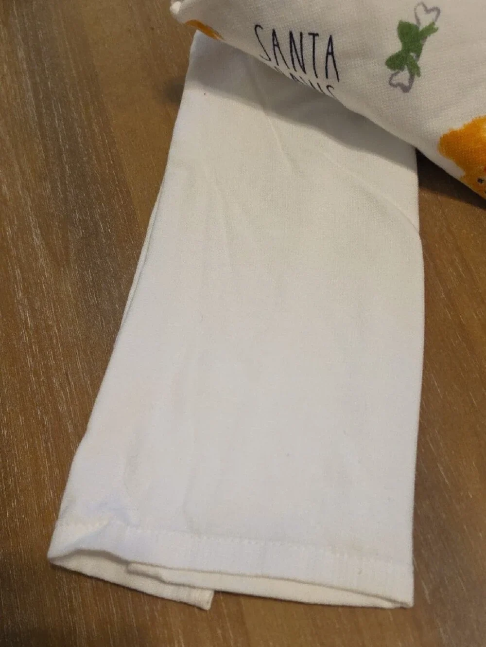 Rae Dunn White Kitchen Towels with Orange Corgi 'Santa Paws' Print NWT Set Of 3